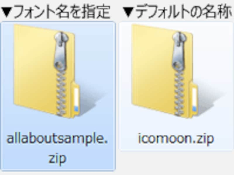 ダウンロードしたZIPファイルの例