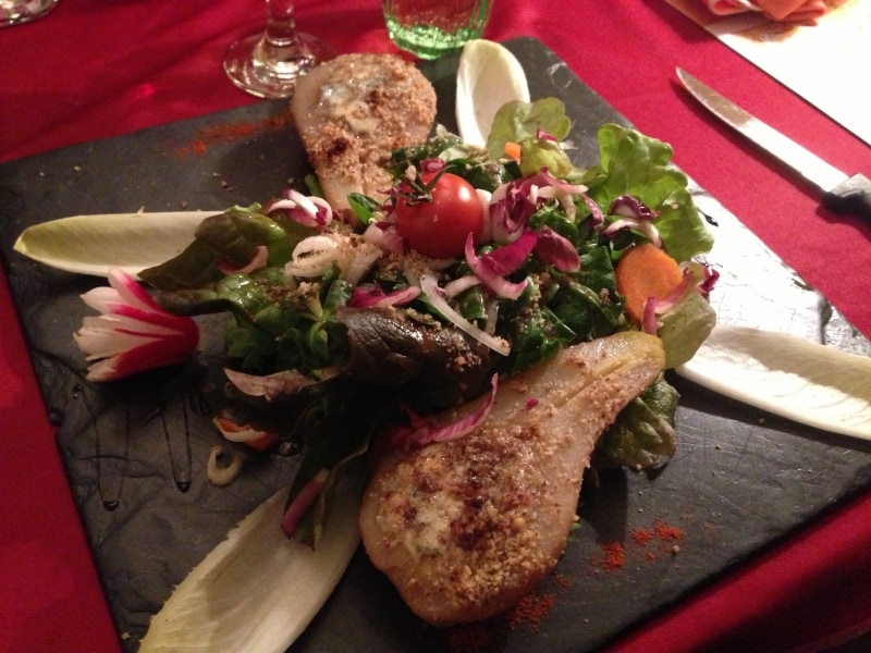 ロックフォールと洋梨のサラダ