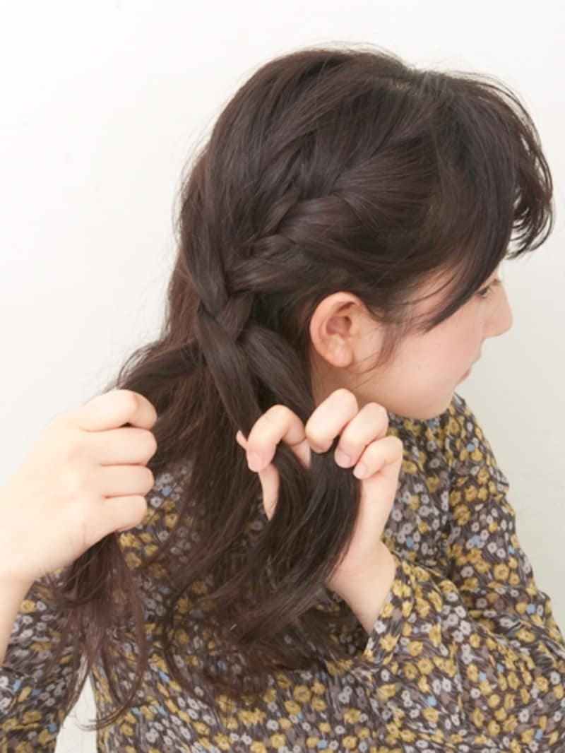 編み目が頭皮から浮かないように