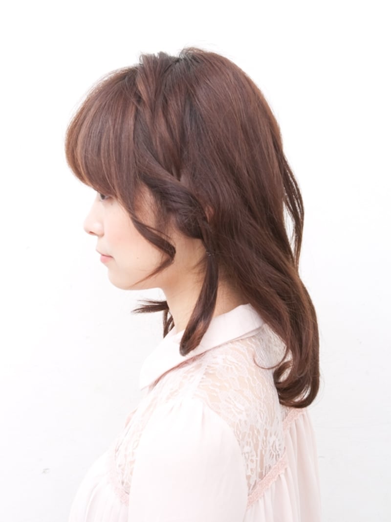 サイドのツイスト部分をまとめた場合