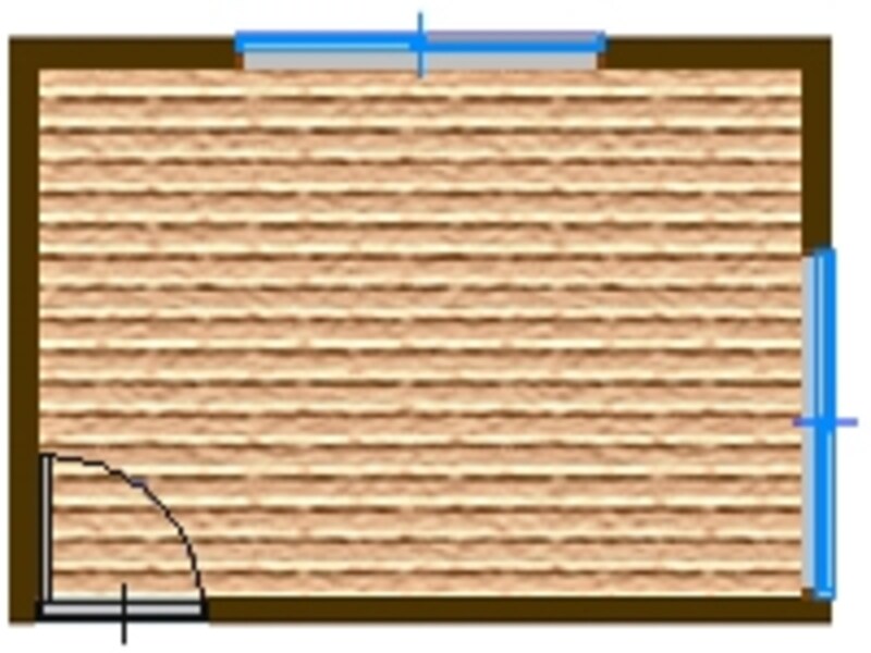 フローリングは部屋の長手方向に沿わせて貼る方向を決めるのが基本。