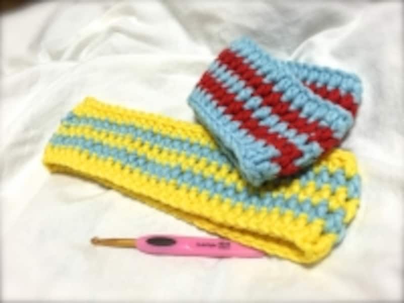 こま編みと長編みの間の高さになる編み方です