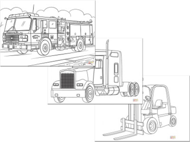 はたらく車の無料ぬりえ・塗り絵　Supercoloring.com Trucks coloring pages