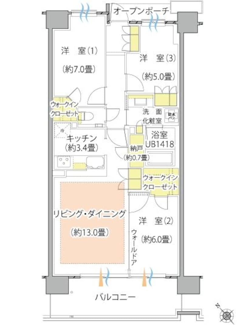 プラウドシティ仙川の間取り例