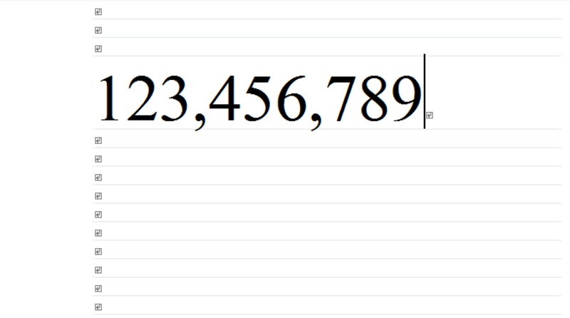 [Shift]+[Enter]キーを押すと、3桁区切りのカンマ付きで数値を入力できます