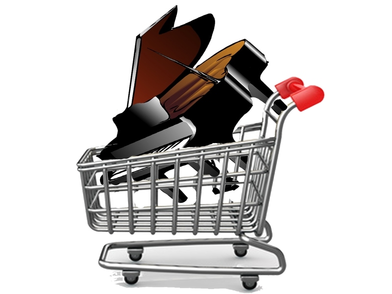 ショッピングカートの中のピアノ