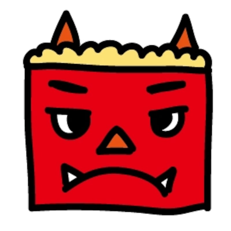赤鬼　お面　節分　イラスト　カラー　かわいい