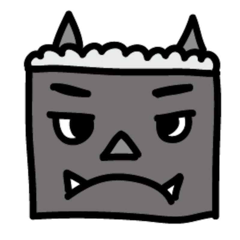 鬼　お面　節分　イラスト　白黒　かわいい