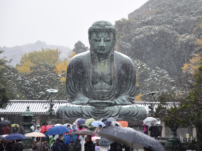 雪の日の鎌倉大仏