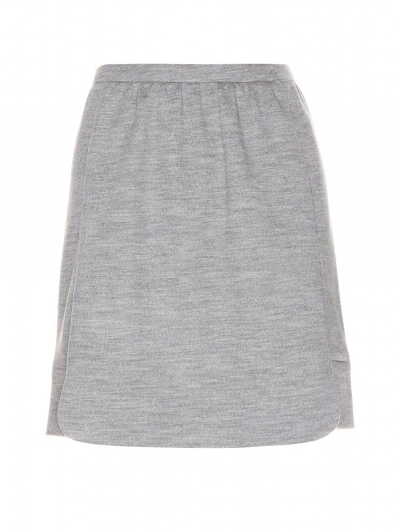Balenciaga／Wool-jersey mini skirt Gris Chine