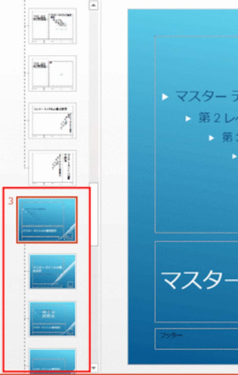 全部で3種類のマスターが、それぞれ11種類ずつ表示される