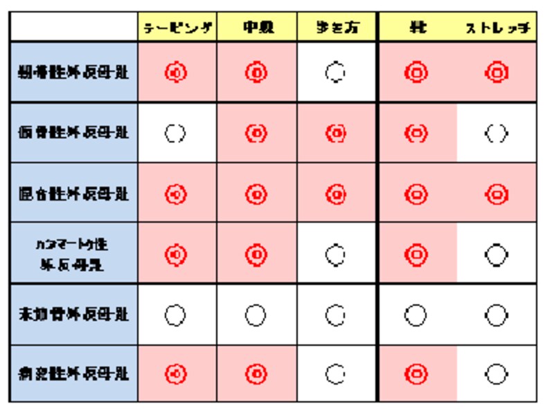 外反母趾種類別ケア法