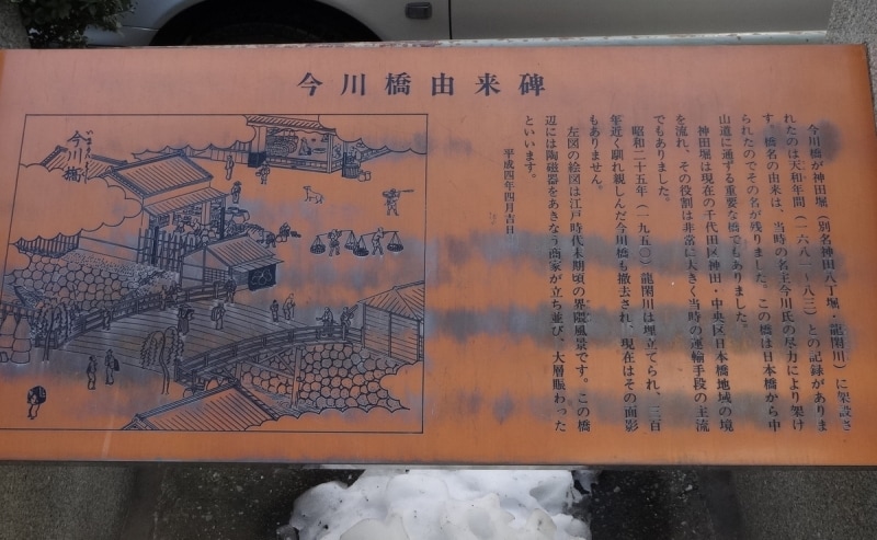 昭和25年、竜閑川が埋め立てられ、橋も撤去された