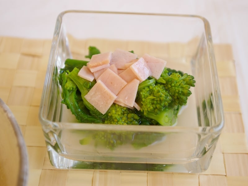 菜の花のハムあんかけ