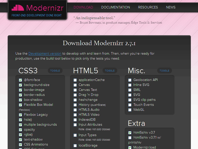 使う機能にチェックを入れる