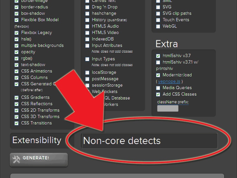 「Non-core detects」をクリックすると、さらに項目が現れる