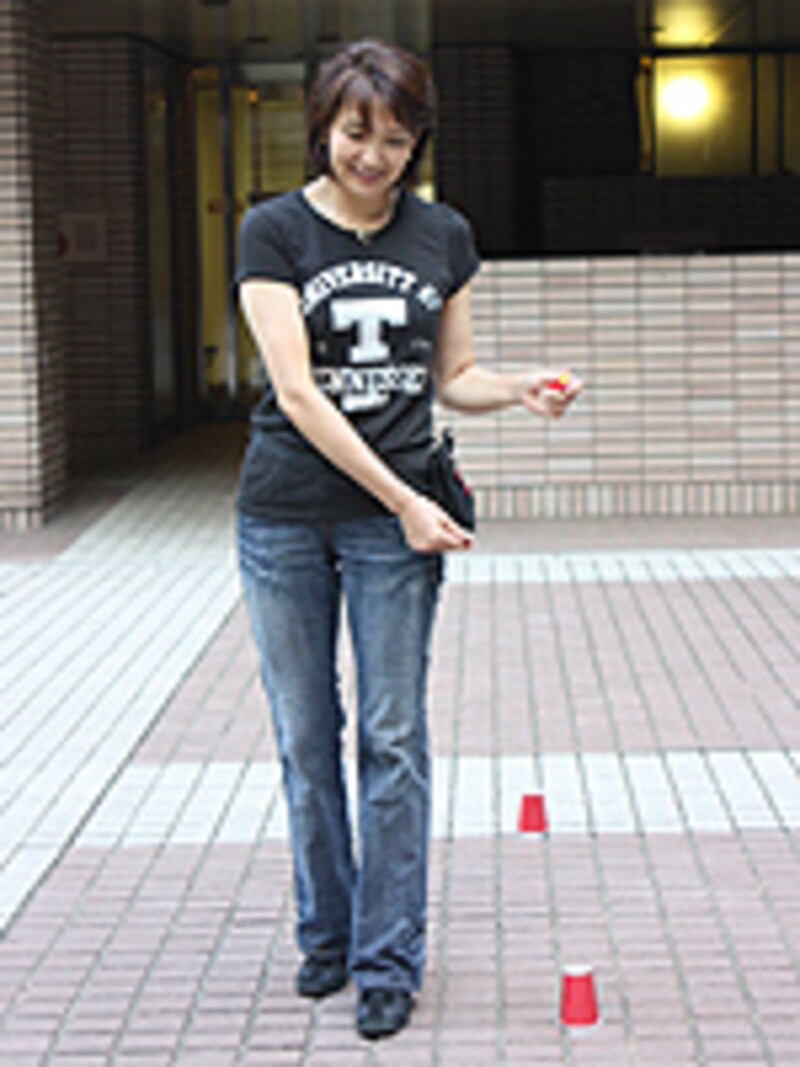 目印のところに来たら、クリック＆トリーツ