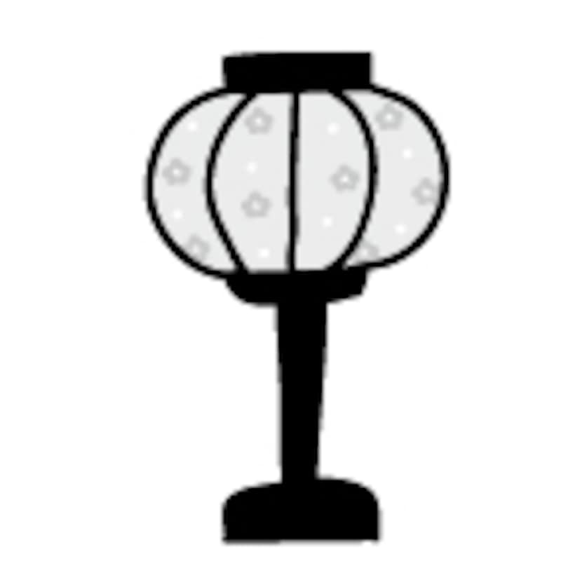 ぼんぼり　ひな祭り　イラスト　白黒　かわいい