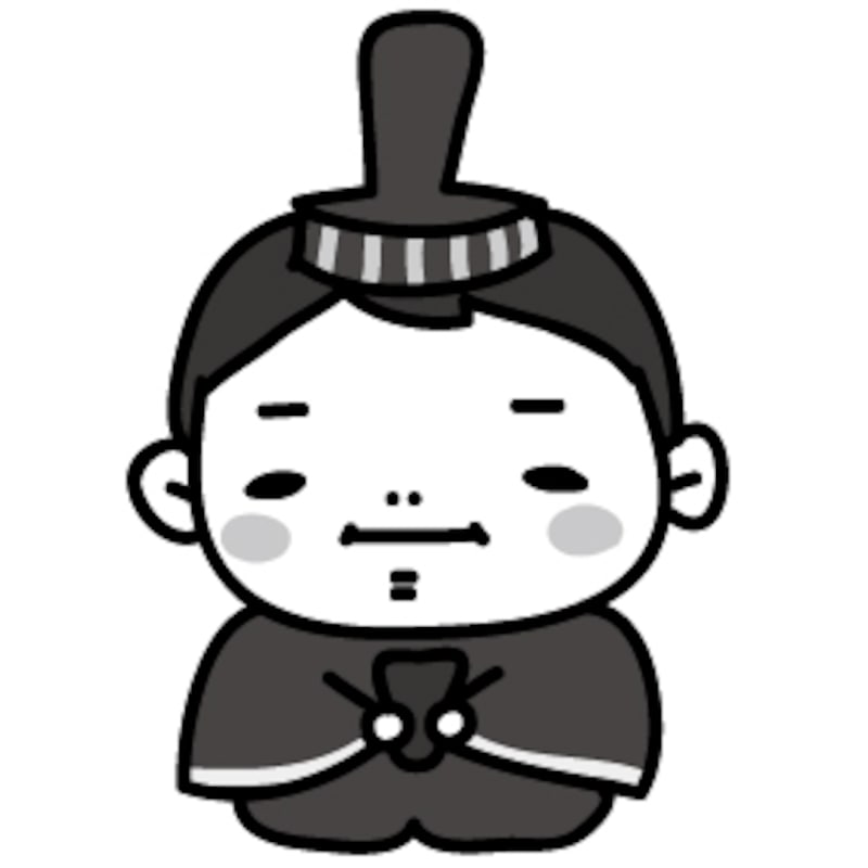 おだいりさま　ひな祭り　イラスト　白黒　かわいい