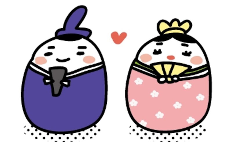 ミニおひなさま　ひな祭り　イラスト　カラー　かわいい