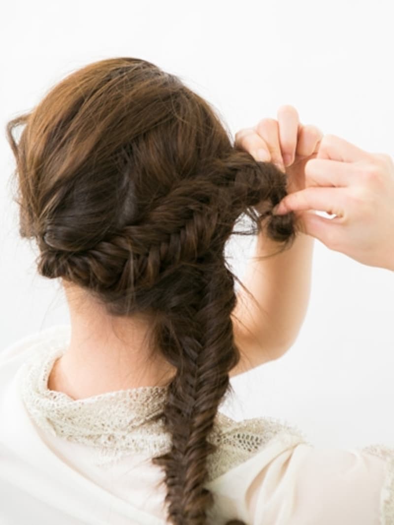 毛先をサイドへ