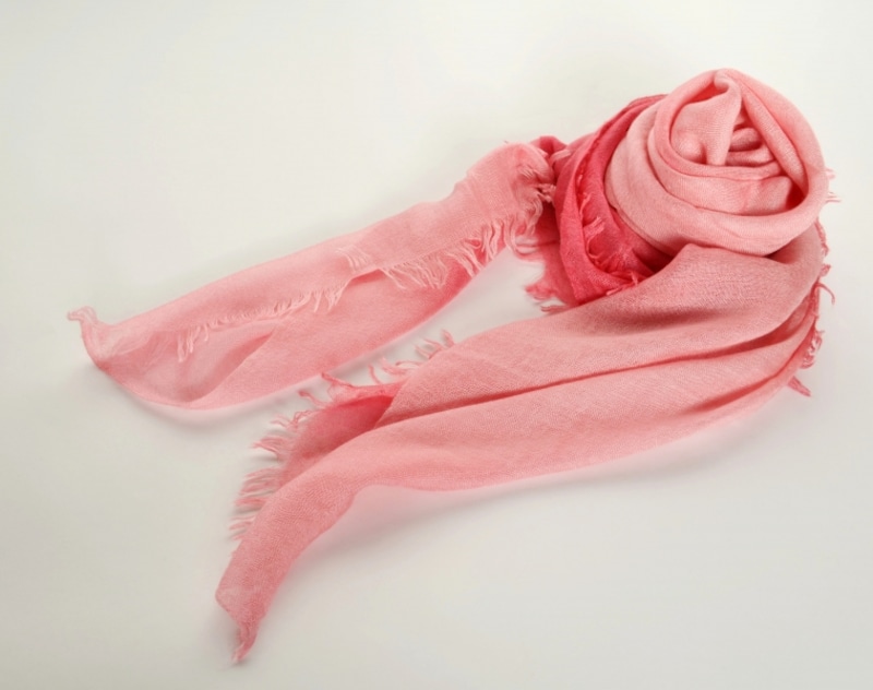 ぼかし染めシルクカシミヤストールピンクS