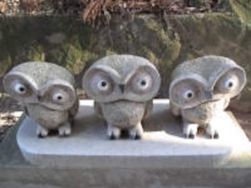 鷲子山上神社のフクロウ像