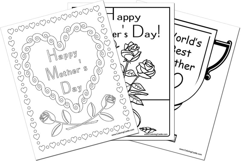 母の日　塗り絵・ぬりえ　Coloring Castle