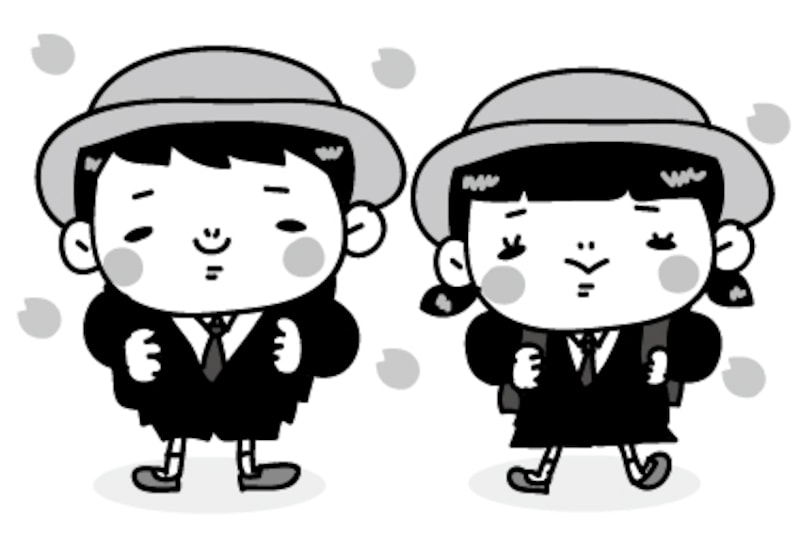 【モノクロ】初々しさ満点の新1年生です。