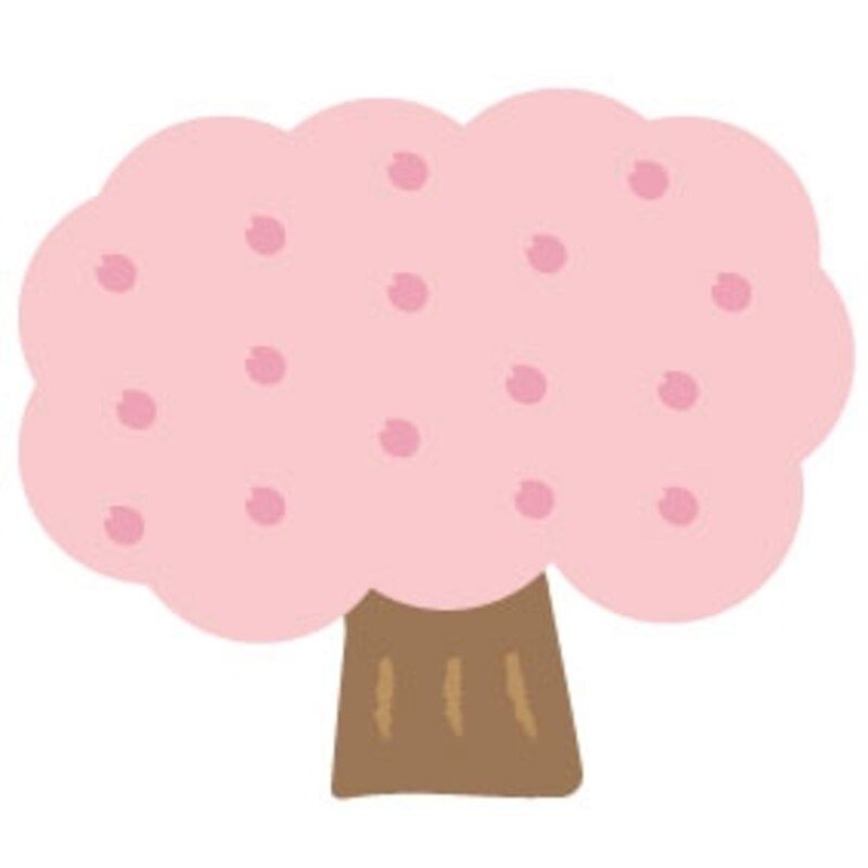 卒業 イラスト 桜の木 カラー かわいい