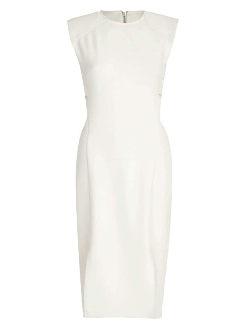 WHITE CUT OUT SIDE SLEEVELESS DRESS(River Island)