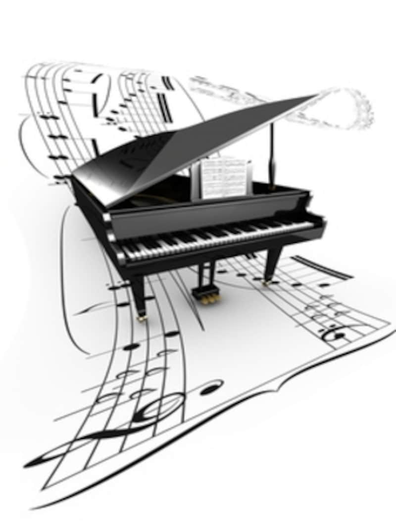 楽譜とピアノのイラスト