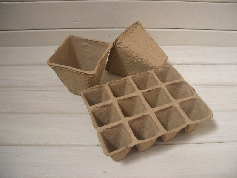 紙製の苗容器にはいろいろなサイズがあります