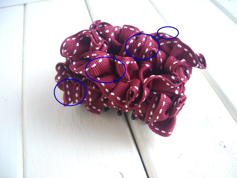 4つを縫いつけたところ