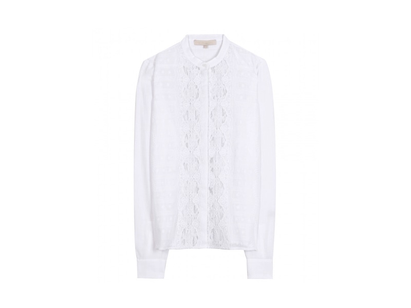 AGATHE LACE-TRIMMED COTTON-BLEND BLOUSE(Vanessa Bruno)