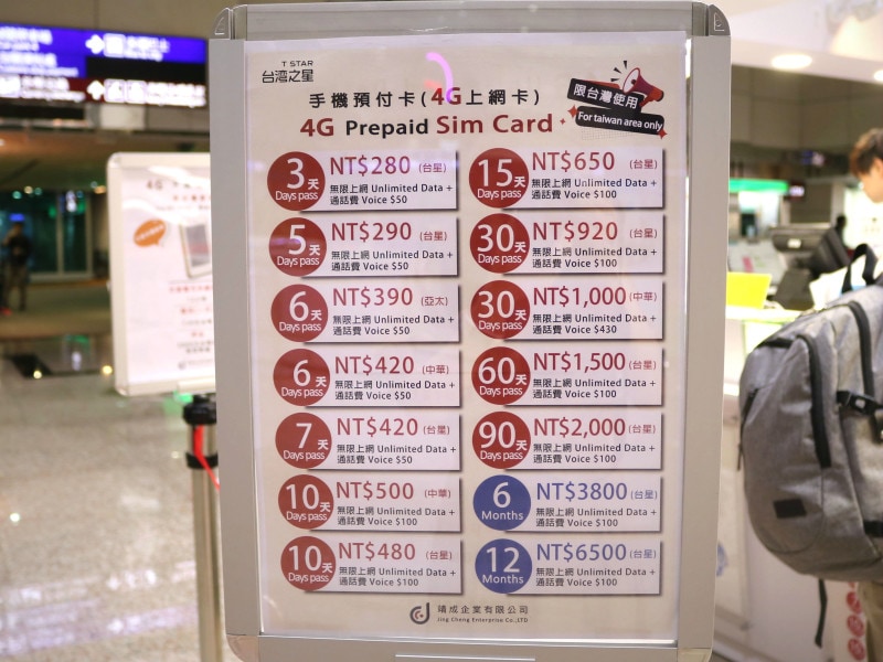 台湾でSIM