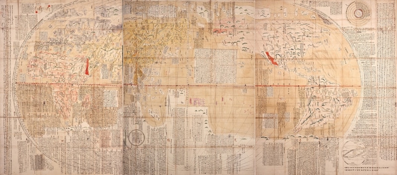 坤輿万国全図 3幅一揃 江戸時代 東京都江戸東京博物館蔵
