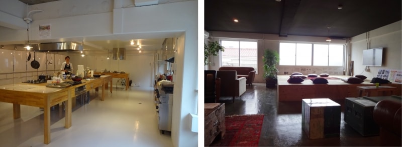 キッチンとラウンジ