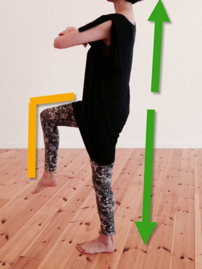 片足を床から離して1分キープ!