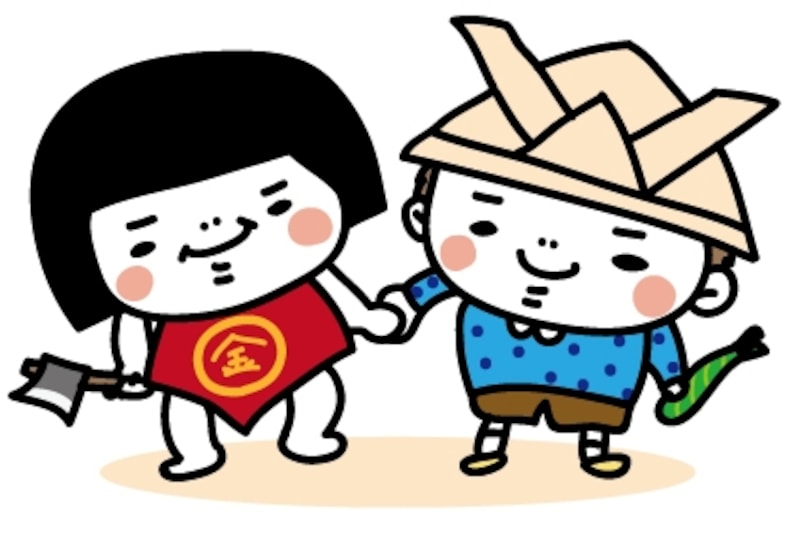 金太郎と男の子　こどもの日　カラー　かわいい