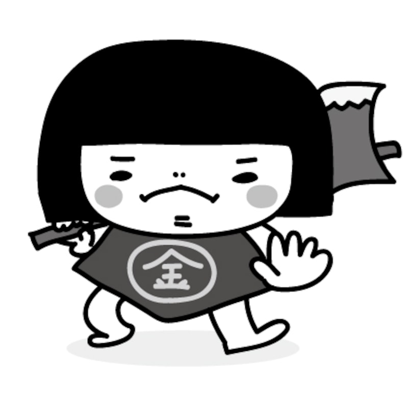 金太郎　こどもの日　イラスト　白黒　かわいい