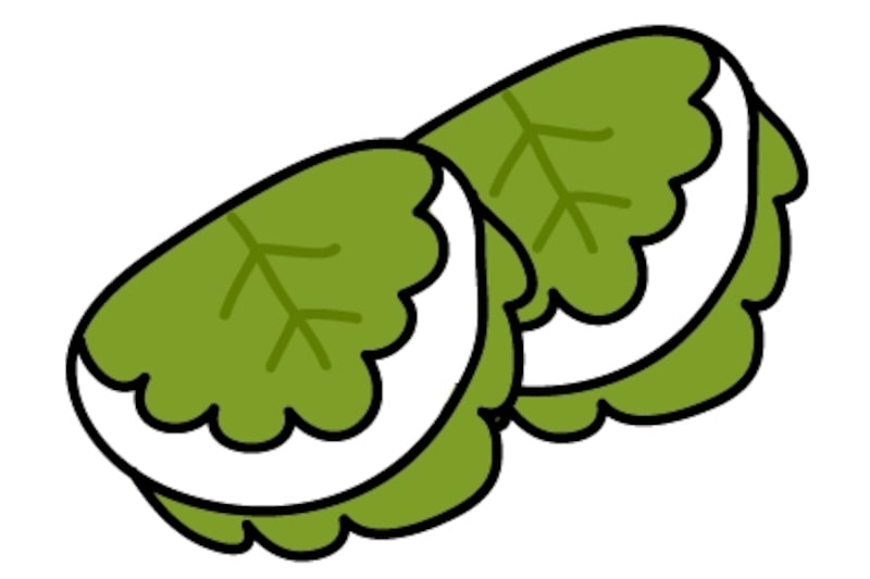 柏餅　こどもの日　イラスト　カラー　かわいい