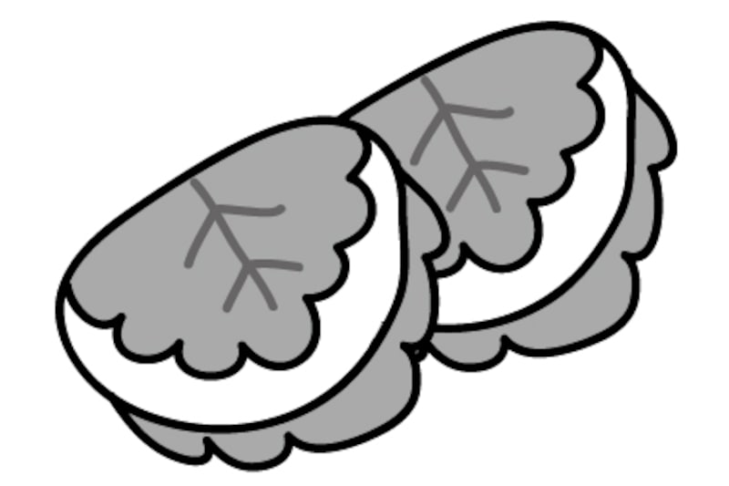 柏餅　こどもの日　イラスト　白黒　かわいい