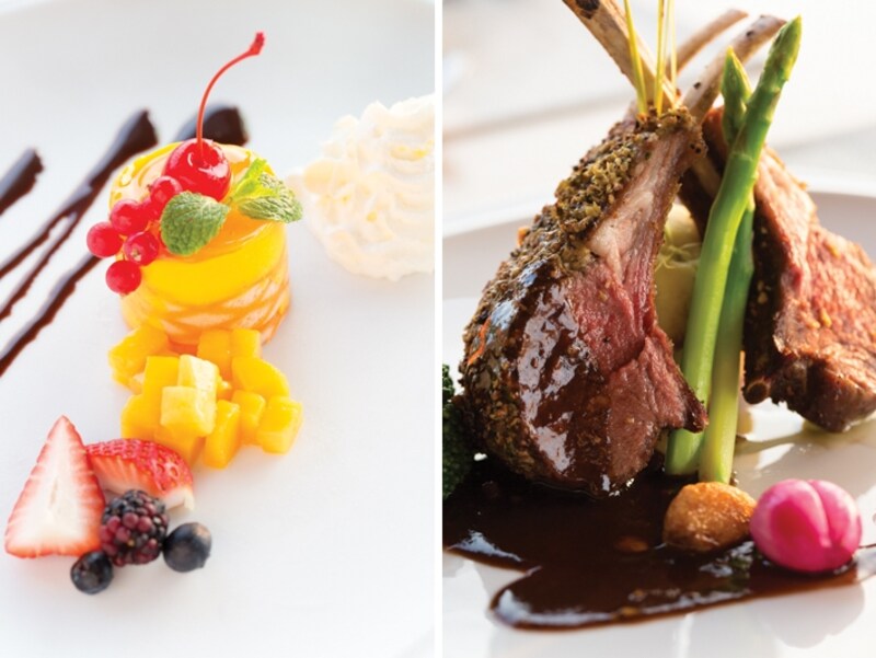 ラックラムとマンゴーチーズケーキ。味もさながら見せ方も上手