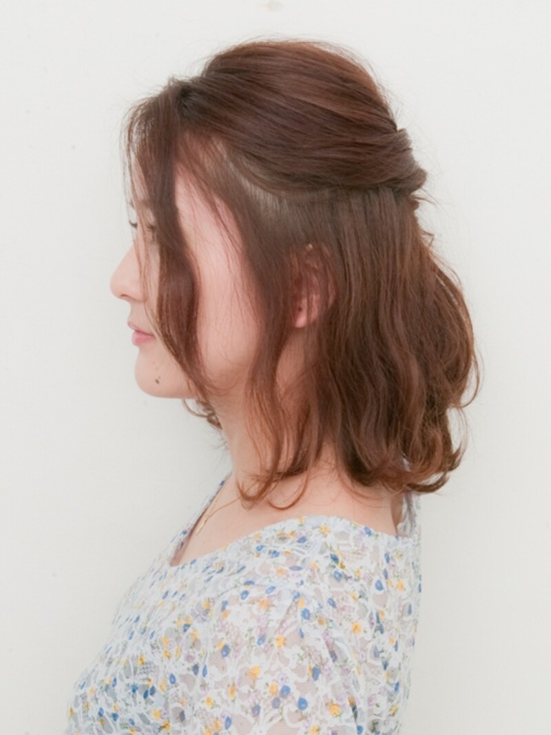 簡単ハーフアップボブ・サイド