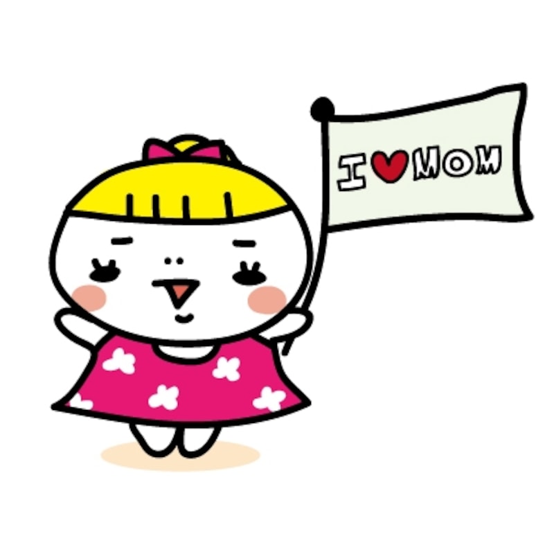 女の子 母の日 イラスト カラー かわいい