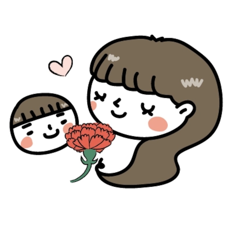 親子 母の日 イラスト カラー かわいい