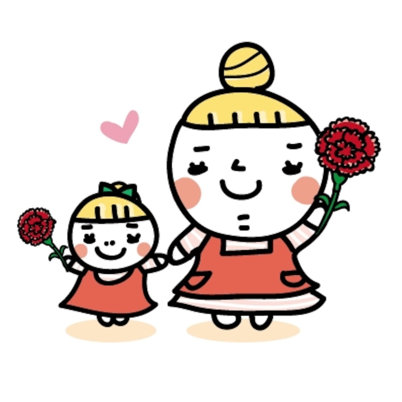 親子 母の日 イラスト カラー かわいい