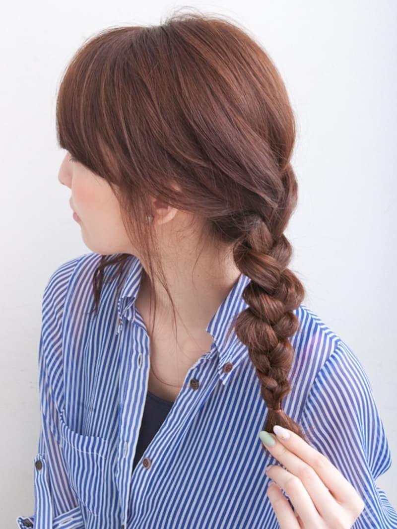 できるだけ毛先まで編む