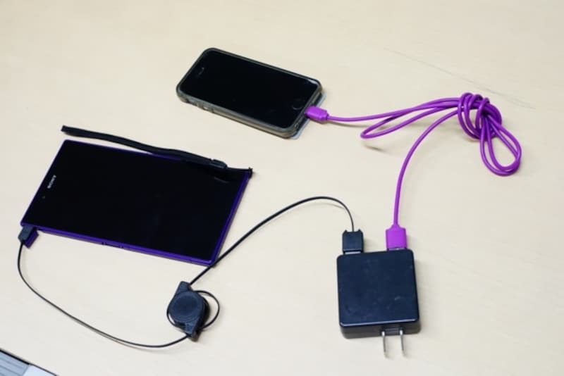 2台同時に充電できます。